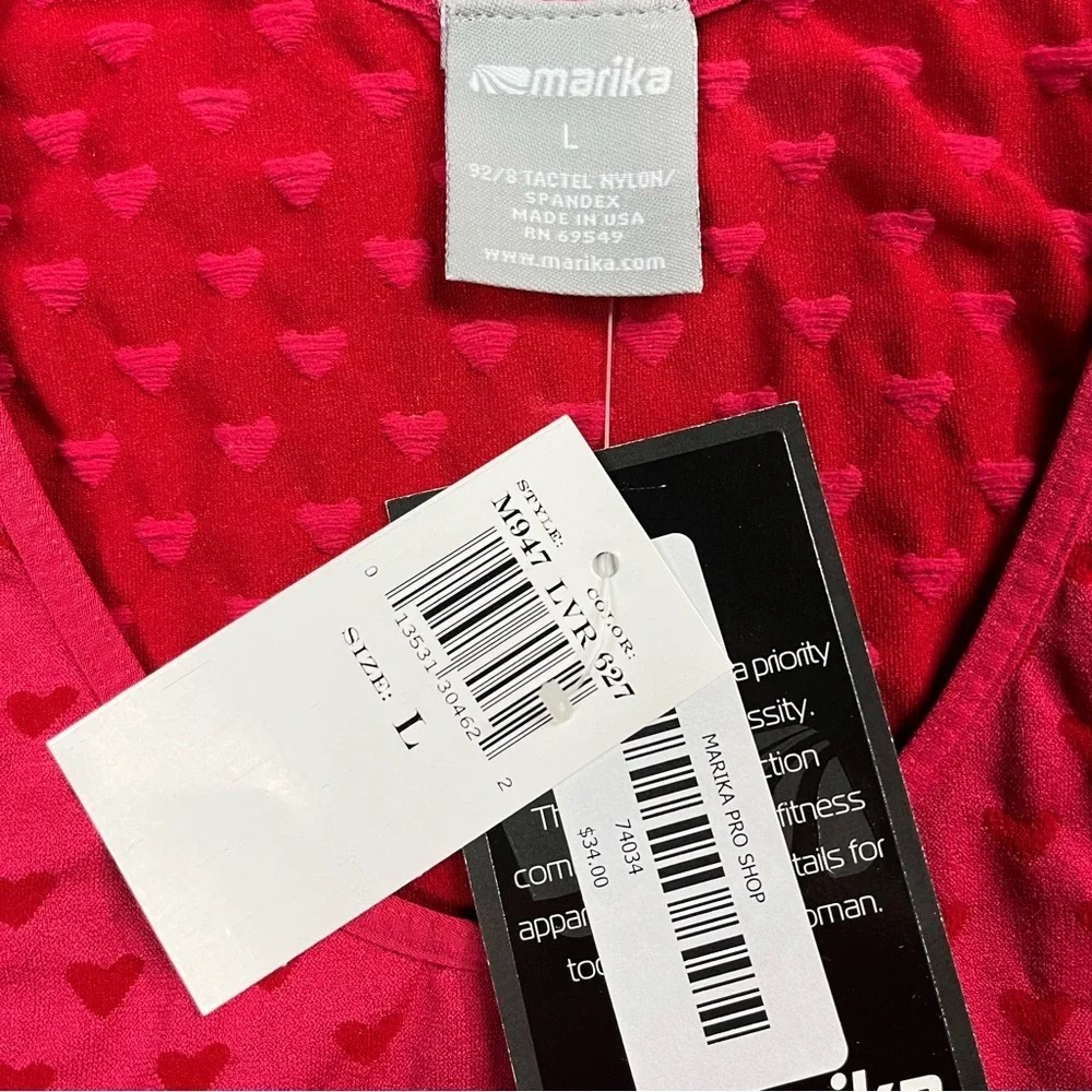 NWT Marika Stretch Workout Tank Heart Pattern‎